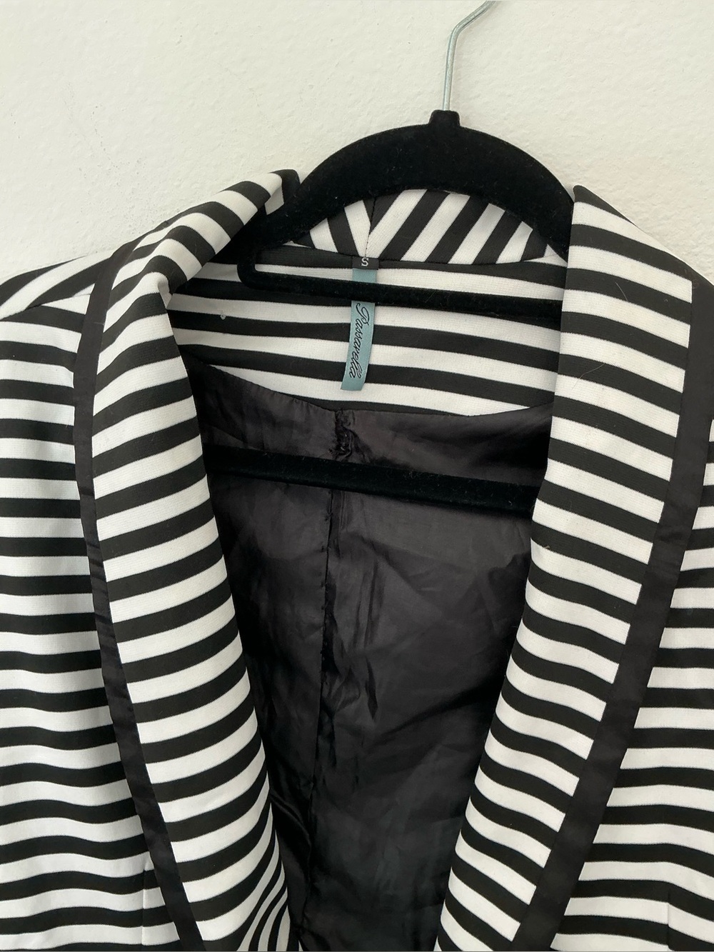 Passaxella Black & White Striped Blazer Jacket Women’s Size Small - Picture 7 of 11